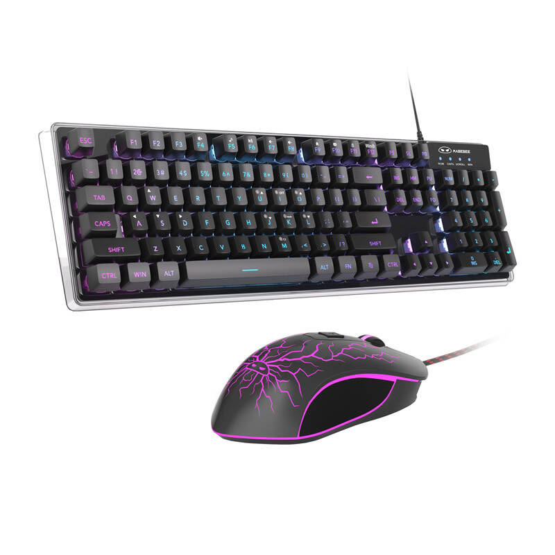 Gaming komplet 2v1 MageGee "K1" z mehansko žično tipkovnico in miško - črn