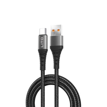 USB-A v USB-C polnilni in podatkovni kabel Lito "LD08T" s hitrim polnjenjem - 2m - črn USB-A v USB-C polnilni in podatkovni kabel Lito "LD08T" s hitrim polnjenjem - 2m - črn