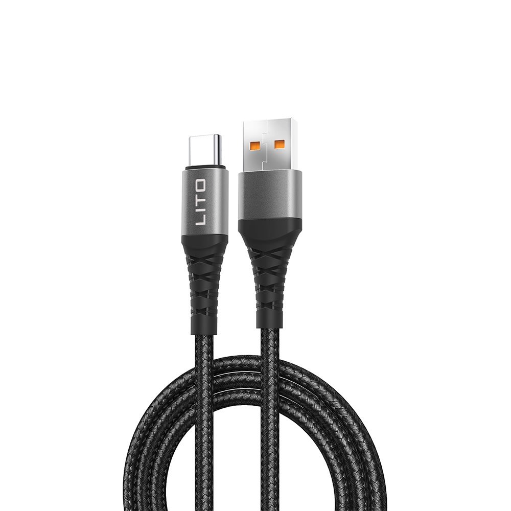 USB-A v USB-C polnilni in podatkovni kabel Lito "LD08T" s hitrim polnjenjem - 2m - črn