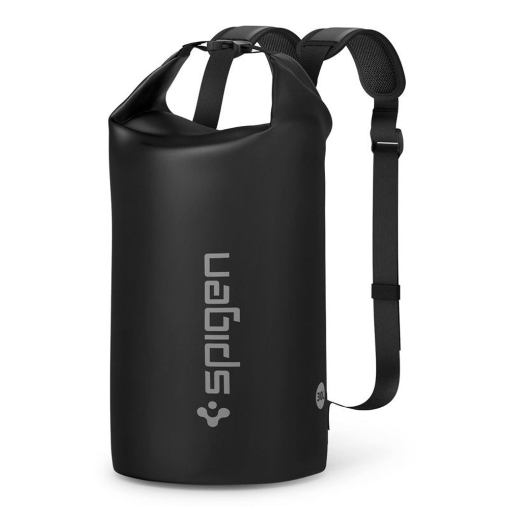 Univerzalna vodotesna torba Spigen "Aqua Shield A631" (30 L) z IPX6 certifikacijo in nastavljivimi paščki - črna
