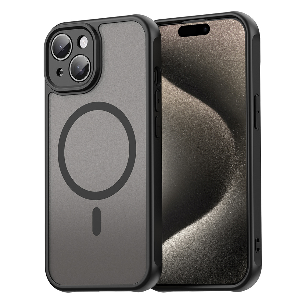 Hibridni ovitek "HaloFrost II MagSafe" za iPhone 15 Plus - black