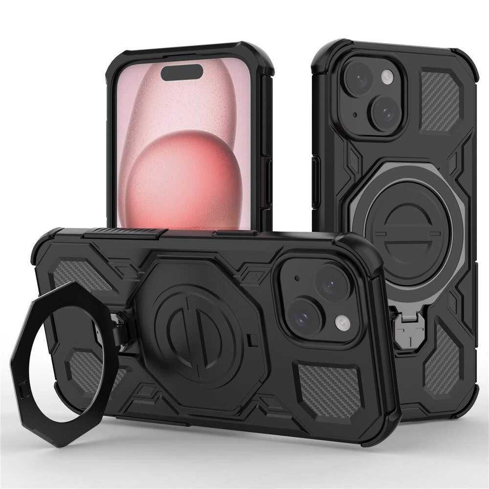 Hibridni ovitek "Carbon Shield Pro" za iPhone 15 - black