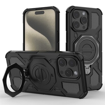 Hibridni ovitek "Carbon Shield Pro" za iPhone 15 Pro - black