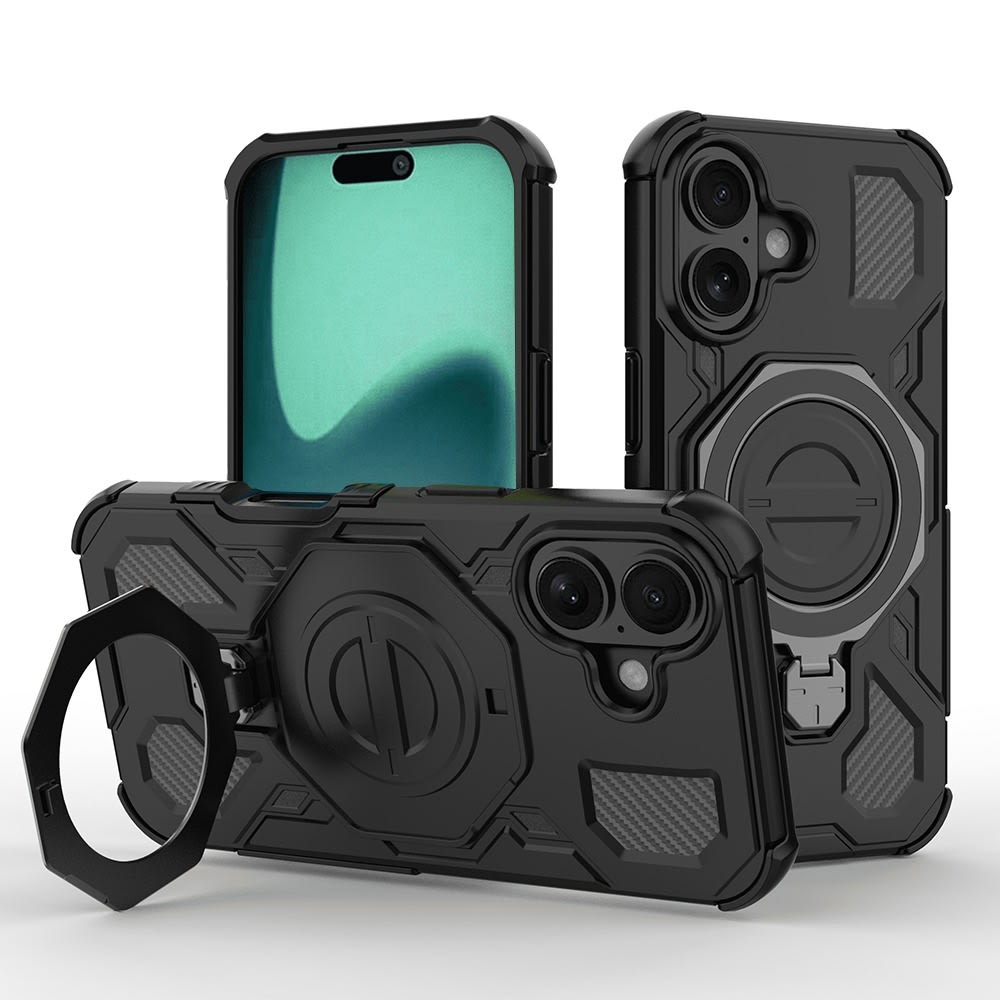Hibridni ovitek "Carbon Shield Pro" za iPhone 16 - black