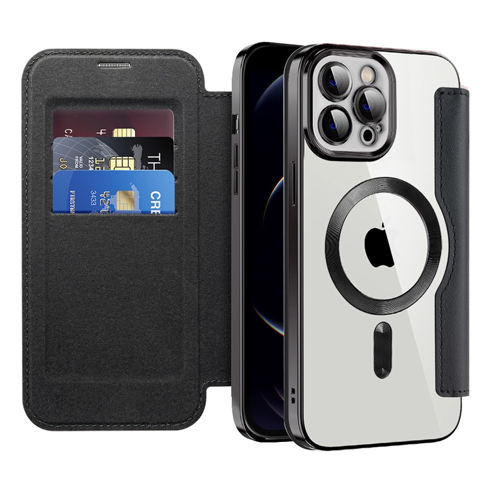 Etui "SmartMag Book" z Magsafe tehnologijo in RFID denarnico za iPhone 12 Pro Max - black