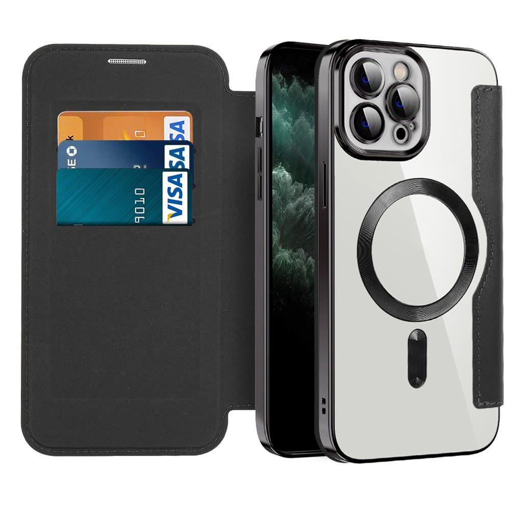 Etui "SmartMag Book" z Magsafe tehnologijo in RFID denarnico za iPhone 11 Pro Max - black