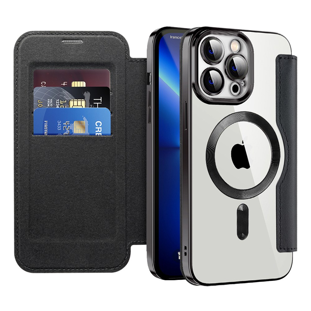 Etui "SmartMag Book" z Magsafe tehnologijo in RFID denarnico za iPhone 13 Pro - black