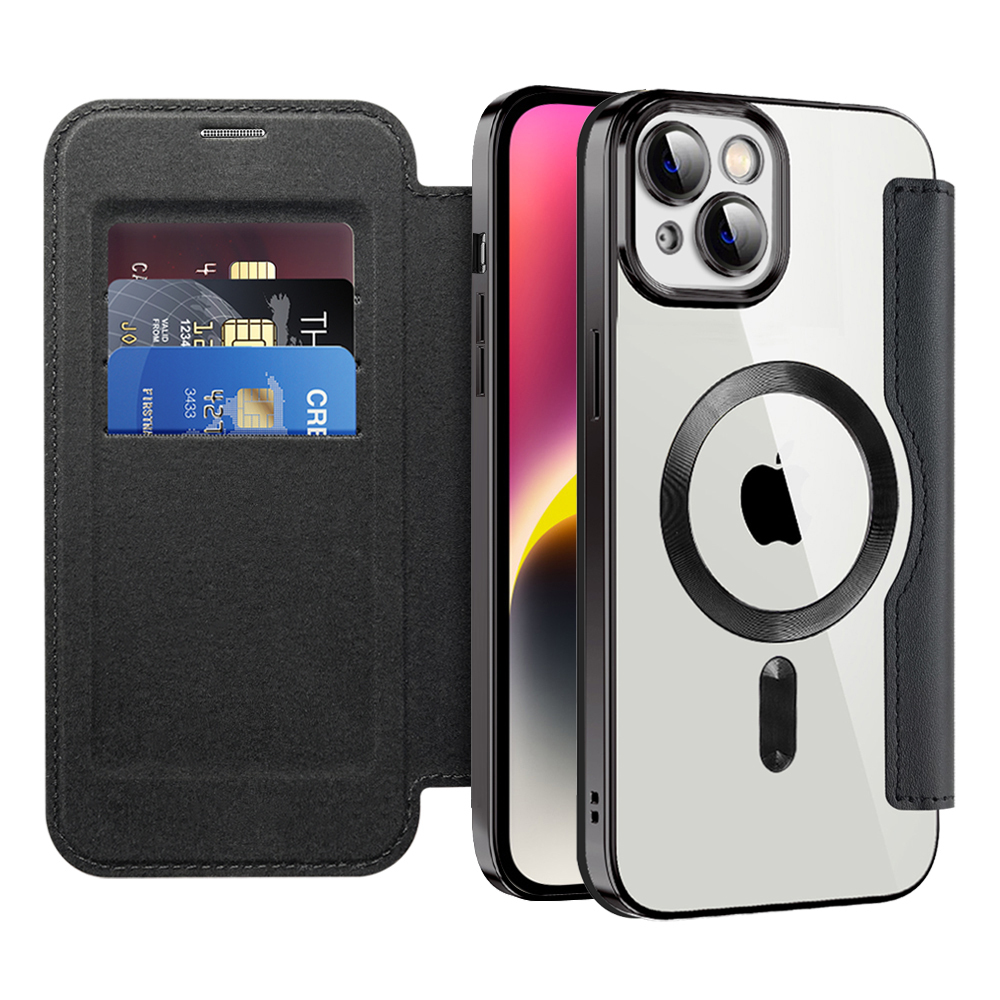 Etui "SmartMag Book" z Magsafe tehnologijo in RFID denarnico za iPhone 14 Plus - black