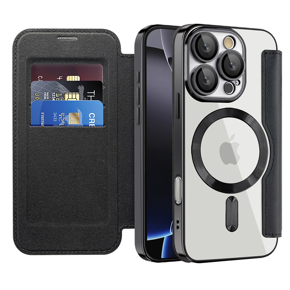 Etui "SmartMag Book" z Magsafe tehnologijo in RFID denarnico za iPhone 16 Pro - black
