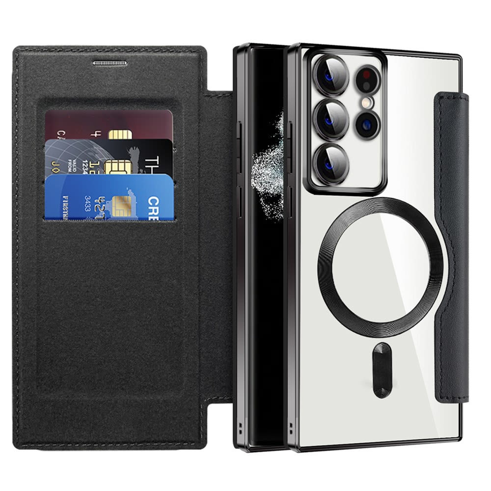 Etui "SmartMag Book" z Magsafe tehnologijo in RFID denarnico za Samsung Galaxy S22 Ultra - black