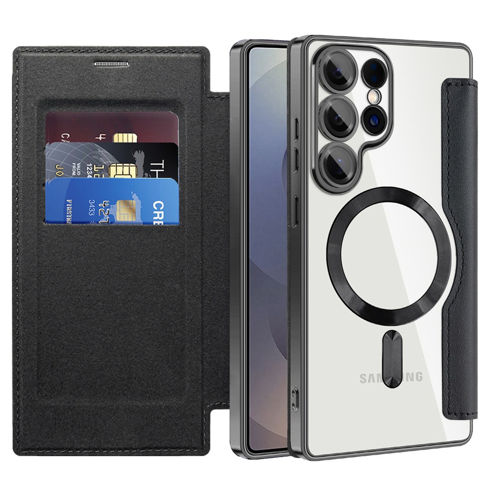 Etui "SmartMag Book" z Magsafe tehnologijo in RFID denarnico za Samsung Galaxy S25 Ultra - black