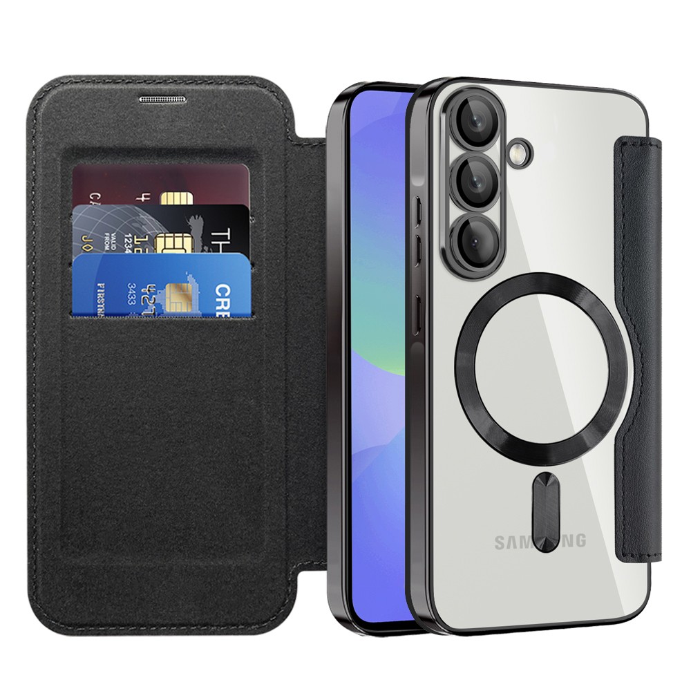 Etui "SmartMag Book" z Magsafe tehnologijo in RFID denarnico za Samsung Galaxy A36 - black