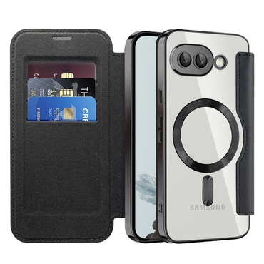 Etui "SmartMag Book" z Magsafe tehnologijo in RFID denarnico za Google Pixel 9a - black