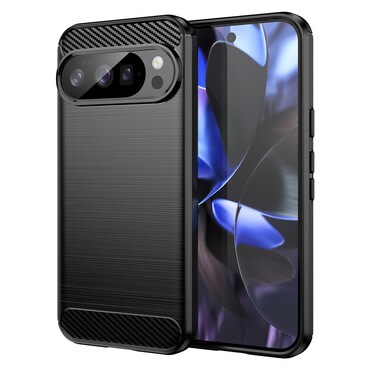 TPU gel ovitek "Brushed Carbon" za Google Pixel 10 / Pixel 10 Pro - črn