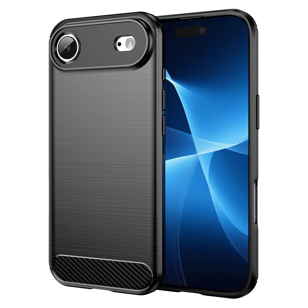 TPU gel ovitek "Brushed Carbon" za iPhone 17 Air - črn