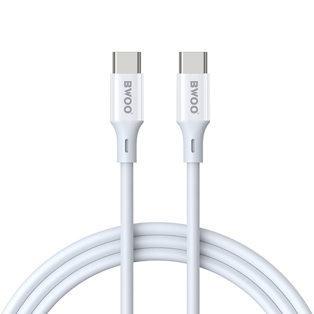 Polnilni in podatkovni kabel BWOO USB-C v USB-C s 480 Mb/s prenosa podatkov in hitrim polnjenjem 60W - 1 m - bel