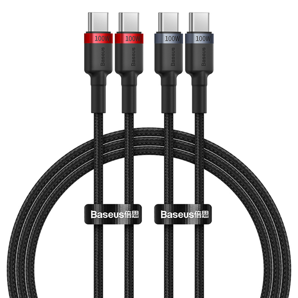 (2-pack) Baseus Cafule USB-C 100W polnilni in podatkovni kabel - 1m