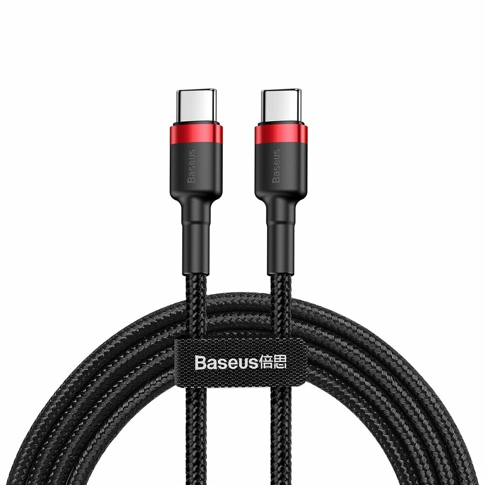 USB-C polnilni in podatkovni kabel Cafule za hitro PD 60W polnjenje - 1m - rdeče-črn