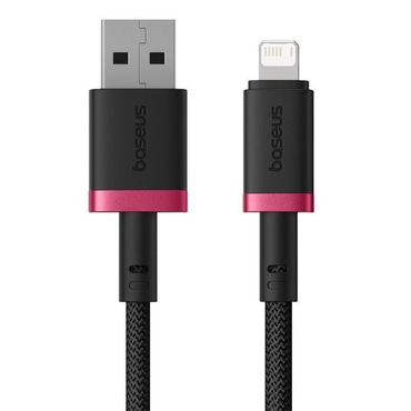 USB v lightning polnilni in podatkovni kabel Baseus Dura Series – 60W, 480Mbps - 2 m - rdeč/črn USB v lightning polnilni in podatkovni kabel Baseus Dura Series – 60W, 480Mbps - 2 m - rdeč/črn