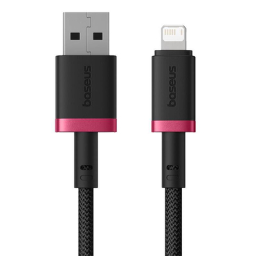 USB v lightning polnilni in podatkovni kabel Baseus Dura Series – 2.4A, 480Mbps - 1 m - rdeč/črn