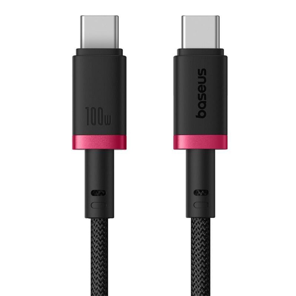 USB-C v USB-C polnilni in podatkovni kabel Baseus Dura Series – 60W, 480Mbps - 2 m - rdeč/črn