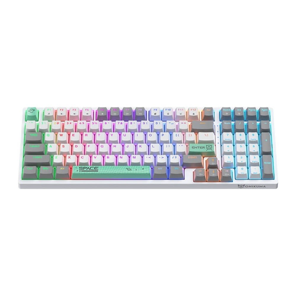 Mehanska gaming tipkovnica Onikuma "G38" z 98 tipkami in RGB osvetlitvijo - bela