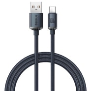 Polnilni in podatkovni kabel Baseus "Crystal Shine" USB-A v USB-C s 100W hitrim polnjenjem in okrepljenimi konektorji - 2m - črn Polnilni in podatkovni kabel Baseus "Crystal Shine" USB-A v USB-C s 100W hitrim polnjenjem in okrepljenimi konektorji - 2m - črn