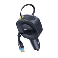 Avtomobilski polnilec Baseus PrimeTrip VR2 z izvlečnim USB‑C kablom, 30 W močjo polnjenja in dodatnim USB‑C izhodom - cosmic black