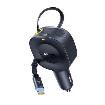 Avtomobilski polnilec Baseus PrimeTrip VR2 z izvlečnim USB‑C kablom, 30 W močjo polnjenja in dodatnim USB‑C izhodom - cosmic black Avtomobilski polnilec Baseus PrimeTrip VR2 z izvlečnim USB‑C kablom, 30 W močjo polnjenja in dodatnim USB‑C izhodom - cosmic black