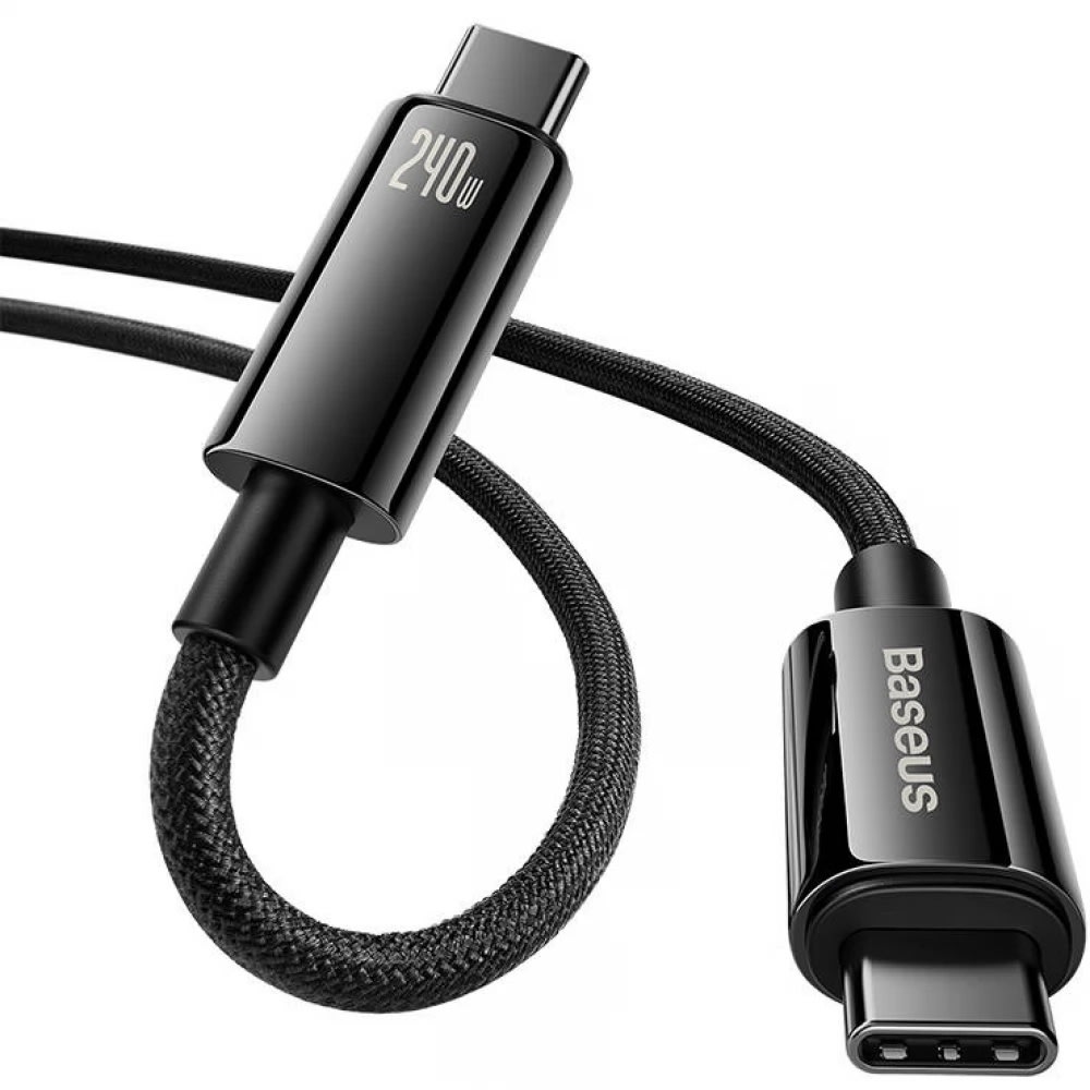 Polnilni in podatkovni 240W USB-C kabel Baseus Tungsten Gold - 2m - črn