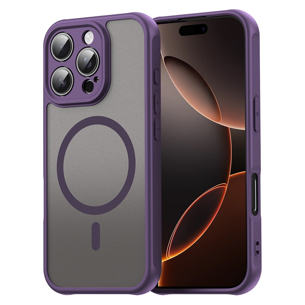 Hibridni ovitek "HaloFrost II MagSafe" za iPhone 16 Pro - purple