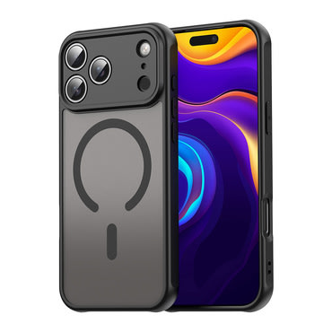 Hibridni ovitek "HaloFrost II MagSafe" za iPhone 17 Pro - black