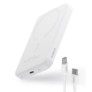 Power bank Baseus "MiniMag" 20W z magnetnim oprijemom za brezžično polnjenje vseh MagSafe podprtih pametnih telefonov - 5000 mAh - bel