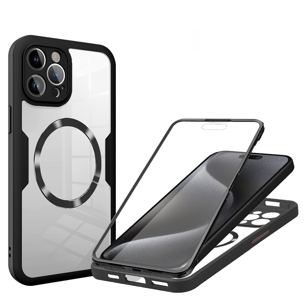 Hibridni Full body ovitek Techsuit "ColorVerse 360 MagSafe" za iPhone 15 Pro - black