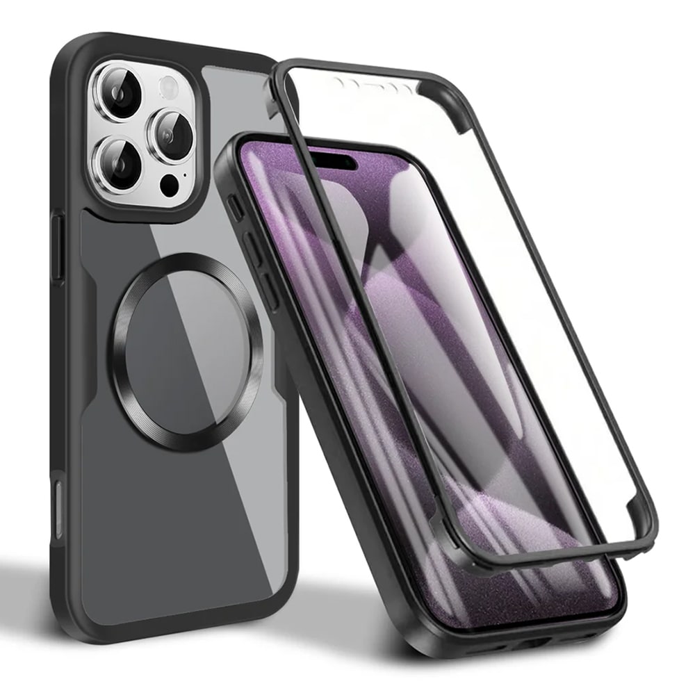 Hibridni Full body ovitek Techsuit "ColorVerse 360 MagSafe" za iPhone 16 Pro - black