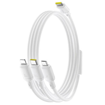 Polnilni in podatkovni 100W kabel Baseus "Silky" 3v1 USB-C v Micro-USB, Lightning in USB-C - 1.5 m - Moon White Polnilni in podatkovni 100W kabel Baseus "Silky" 3v1 USB-C v Micro-USB, Lightning in USB-C - 1.5 m - Moon White
