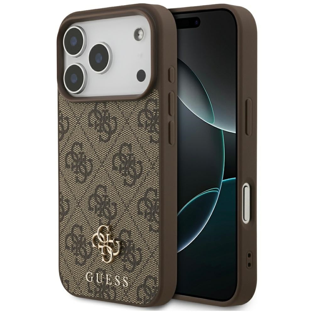 Originalen trden TPU ovitek Guess "4G Classic Magsafe" za iPhone 17 Pro - rjav