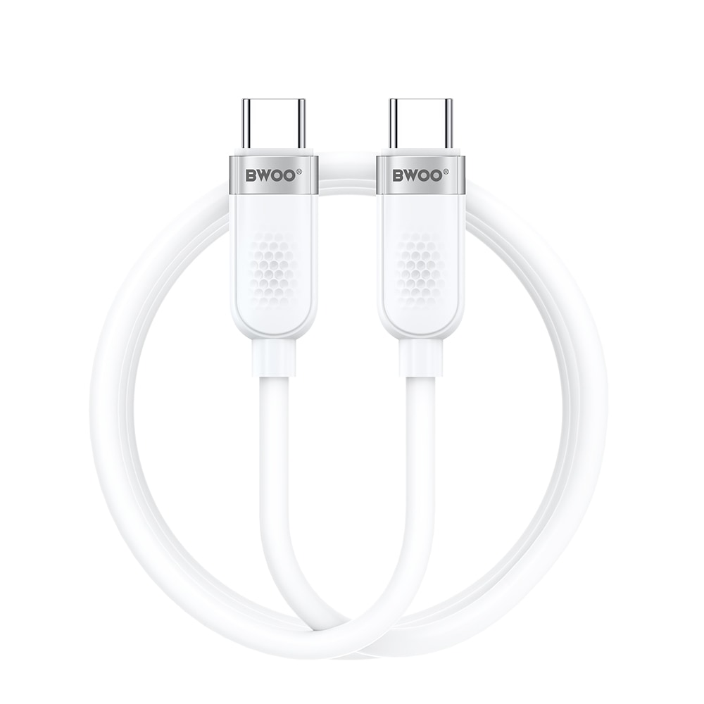 Polnilni in podatkovni kabel BWOO USB-C v USB-C s 480 Mb/s prenosa podatkov in hitrim polnjenjem 100W - 1 m - bel
