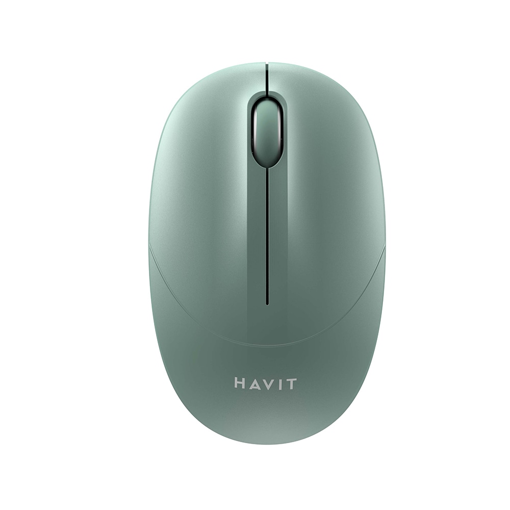 Brezžična miška Havit "MS54GT" z 1600 DPI ločljivostjo, ergonomskim dizajnom in tihim klikanjem - zelena