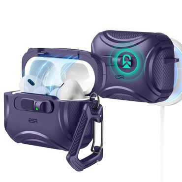 Zaščitni etui ESR Cyber FlickLock z MagSafe kompatibilnostjo za Apple AirPods Pro 3 - purple