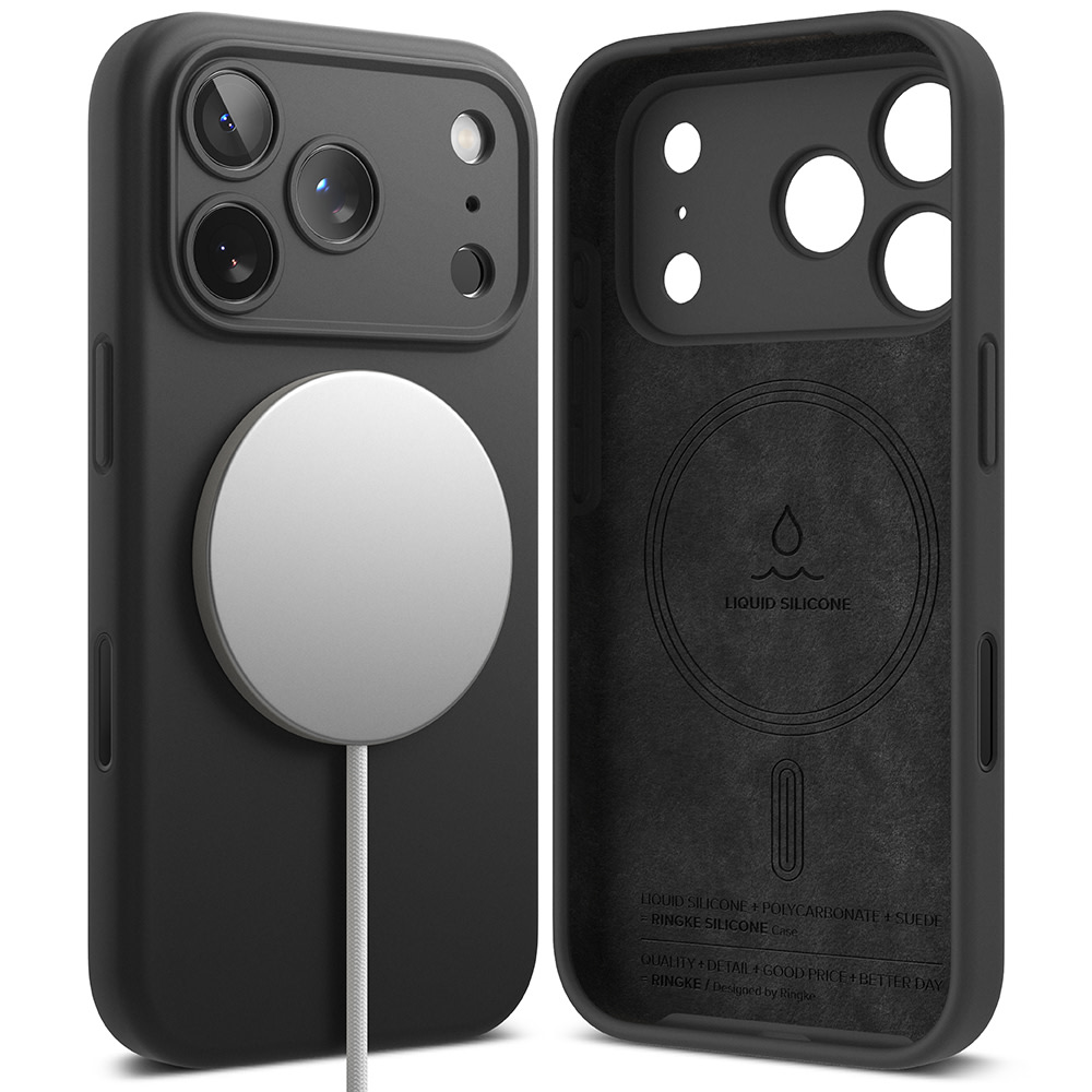 Ovitek Ringke "Silicone Magnetic" za iPhone 17 Pro - black