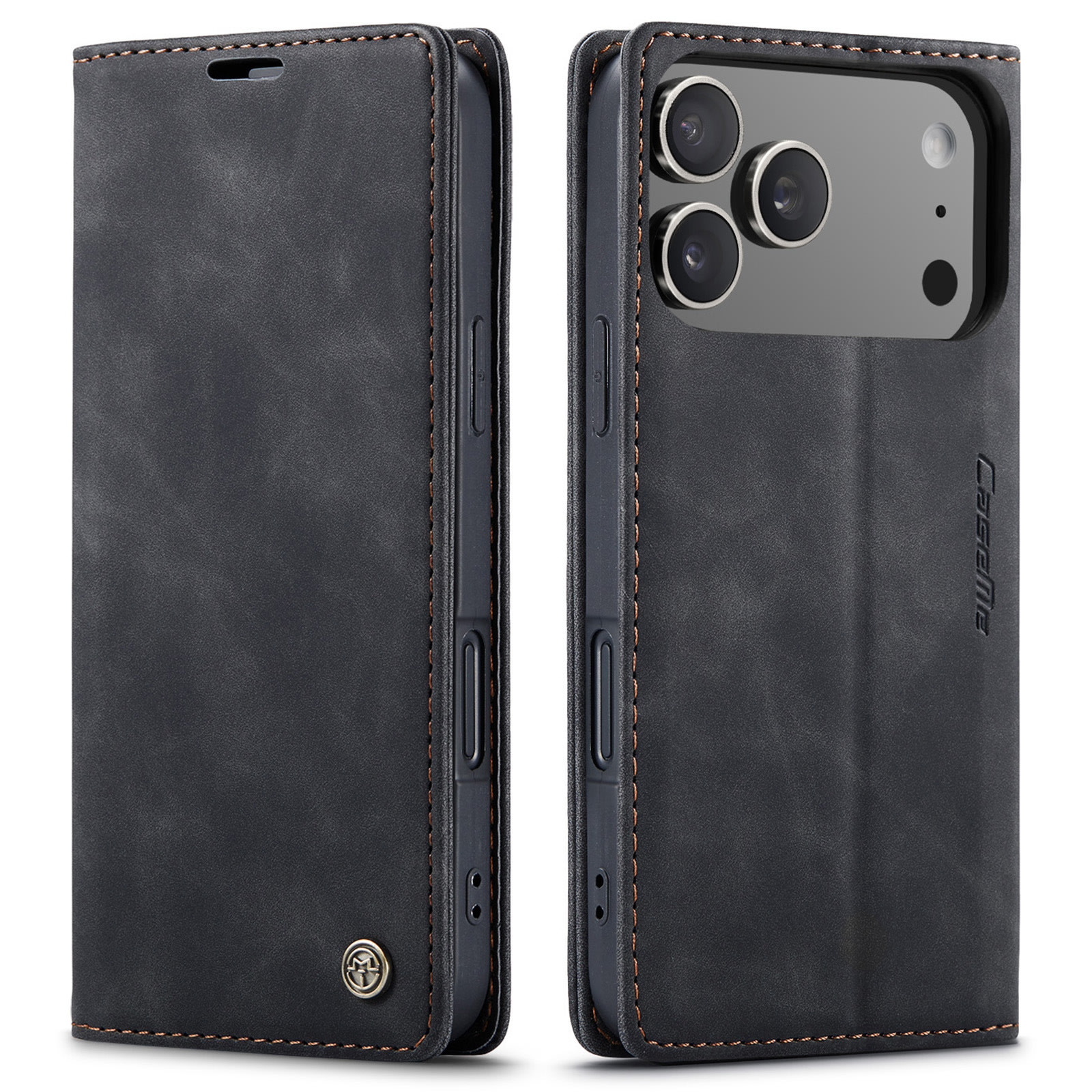 Etui CaseMe MagFlip za iPhone 17 Pro Max z najvišjim nivojem zaščite in samodejnim magnetnim zapiranjem - smooth black