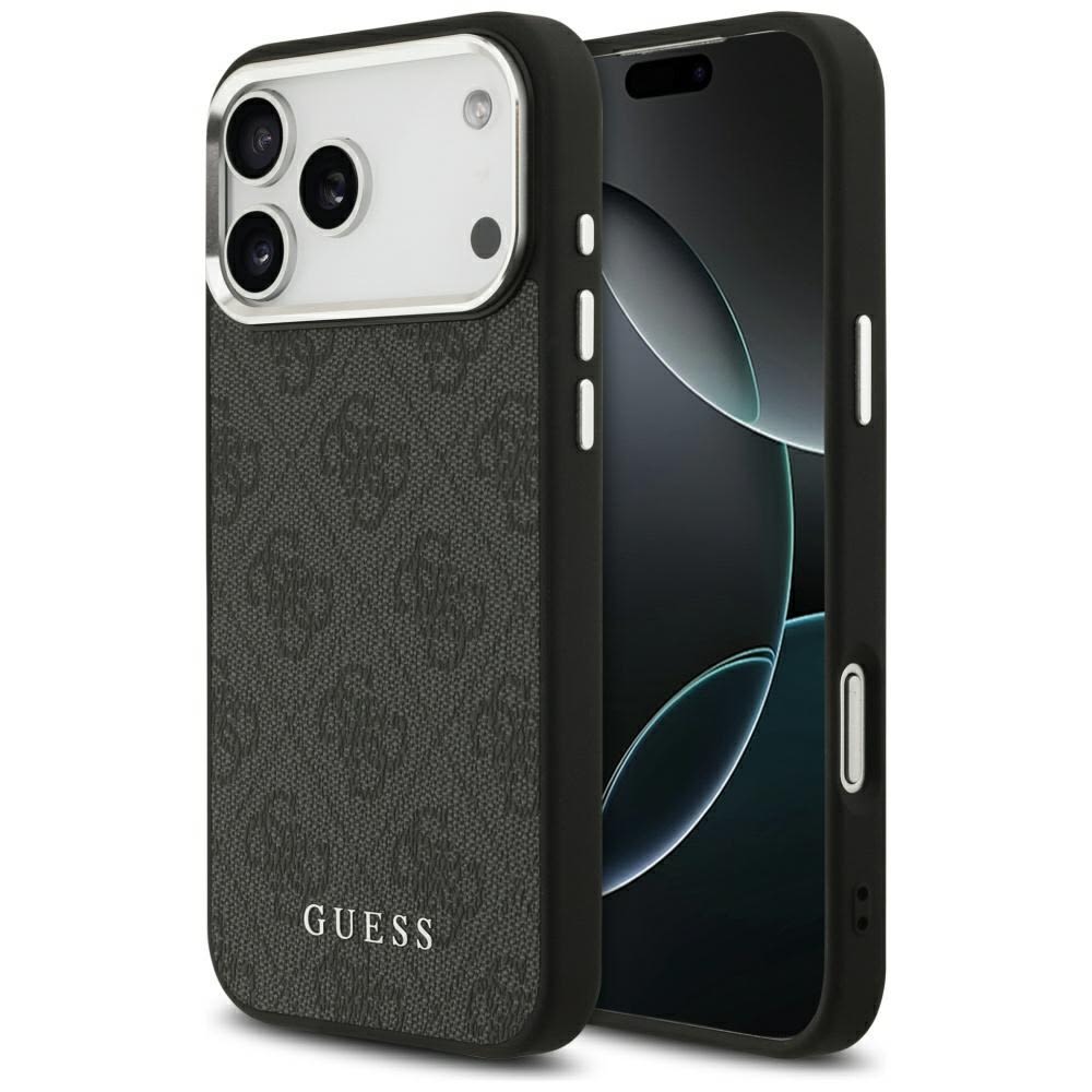 Originalen trden TPU ovitek Guess "4G Metal Logo Magsafe" za iPhone 17 Pro Max - black