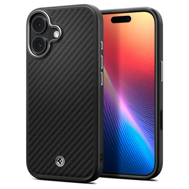 Ovitek Spigen "Enzo Aramid T MagFit" za iPhone 17 - black / silver