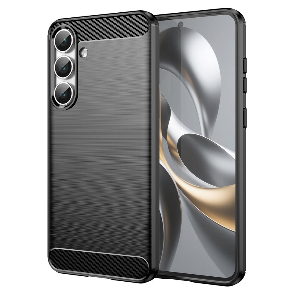 TPU gel ovitek "Brushed Carbon" za Samsung Galaxy S25 FE - črn