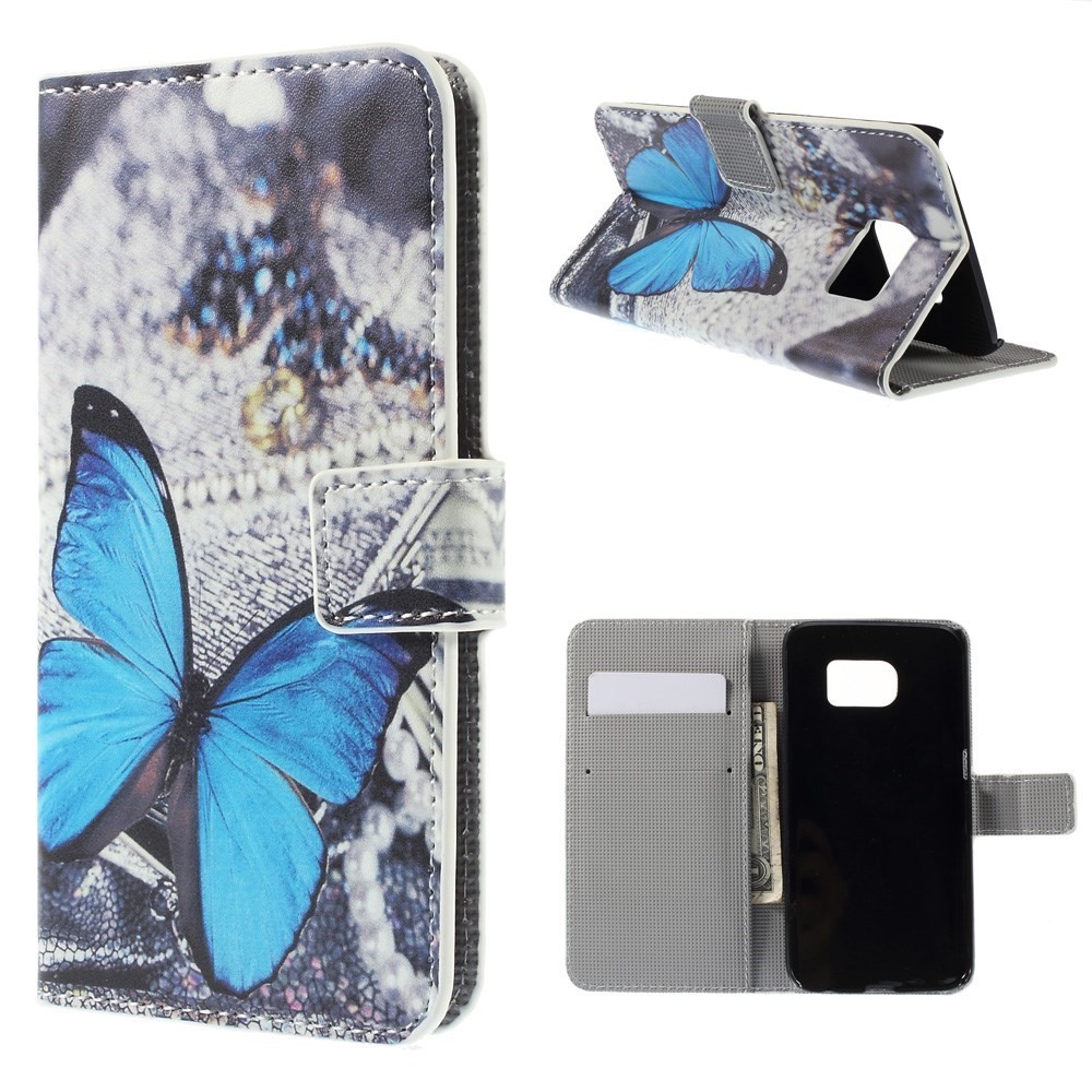 Modni etui "Blue Butterfly" za Samsung Galaxy S6 Edge