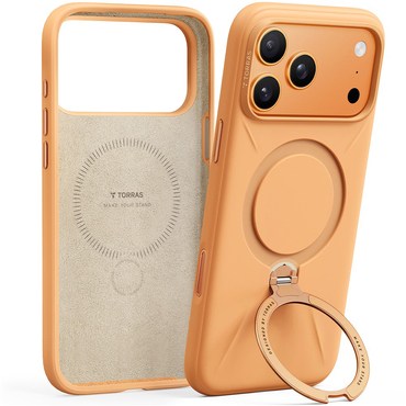 Premium ovitek Torras "QPRO Silicone" za iPhone 17 Pro - oranžen