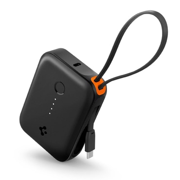 Premium 30W power bank Spigen Essential EA3010BT - 10000mAh z vgrajenim USB-C kablom - black Premium 30W power bank Spigen Essential EA3010BT - 10000mAh z vgrajenim USB-C kablom - black