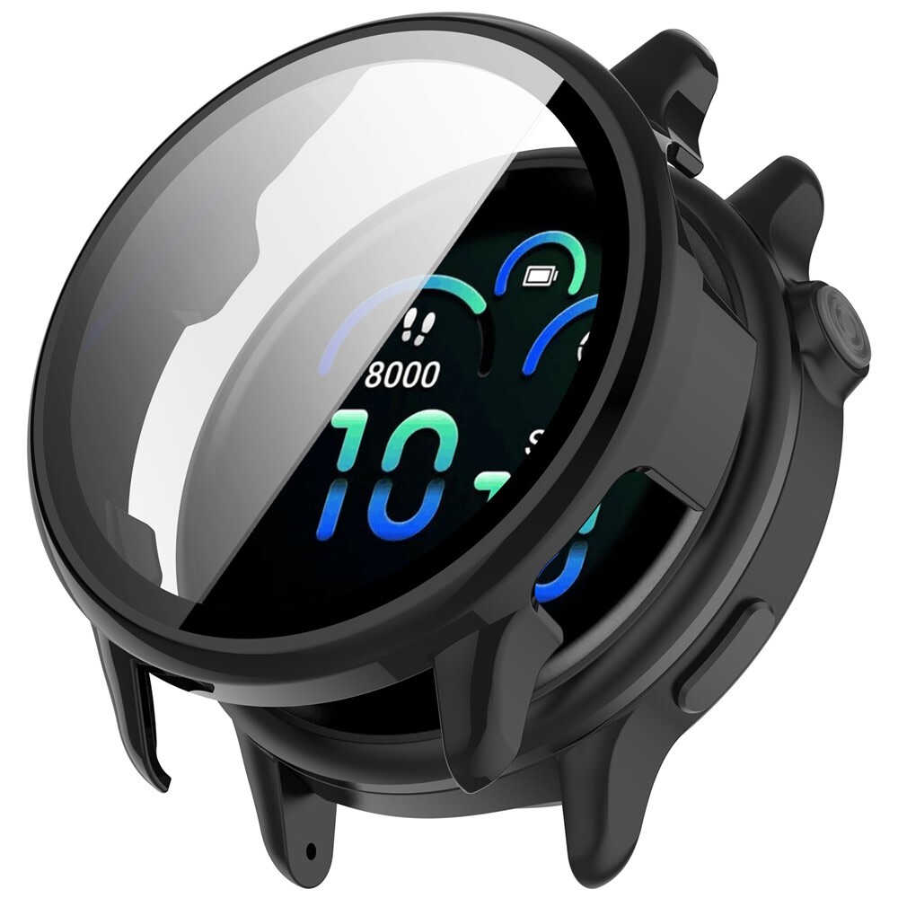 Trden TPU ovitek z zaščitnim steklom za Garmin Vivoactive 6 - črn