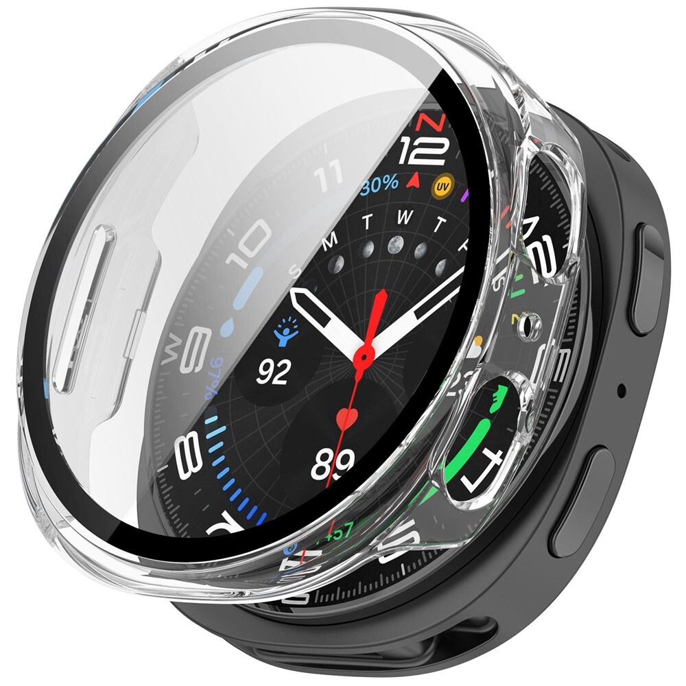 Trden TPU ovitek z zaščitnim steklom za Samsung Galaxy Watch8 40mm - prozoren